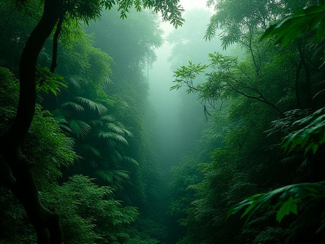 Lush green rainforest canopy from above
